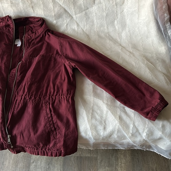 Maroon Drawstring lightweight cotton Jacket - Picture 2 of 4